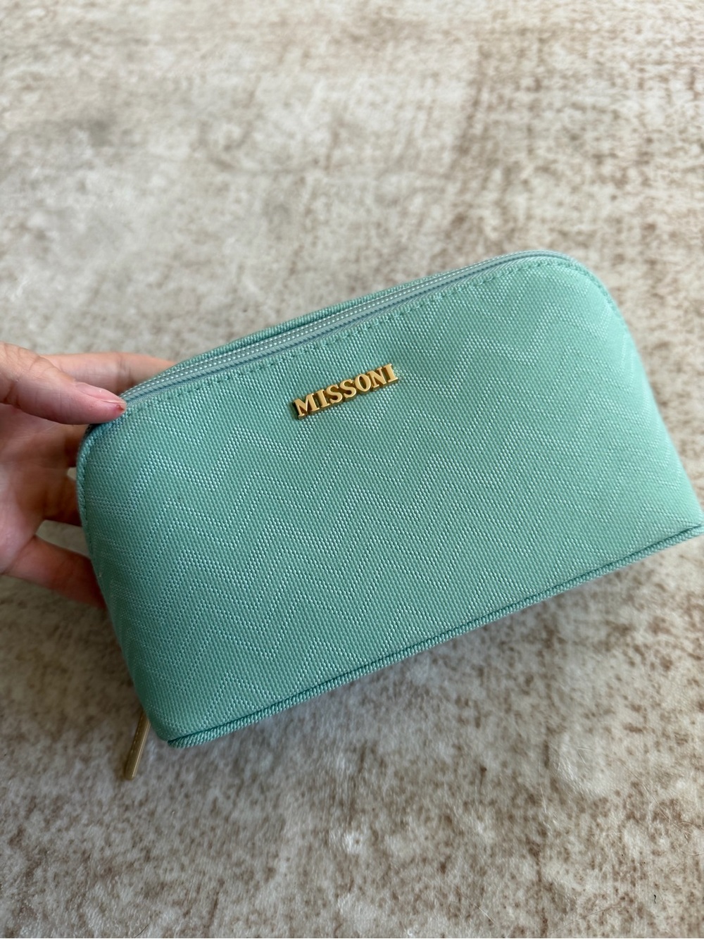 Missoni for Delta One Amenity Kit Aqua Zigzag Cosmetic Pouch Malta Coast NEW